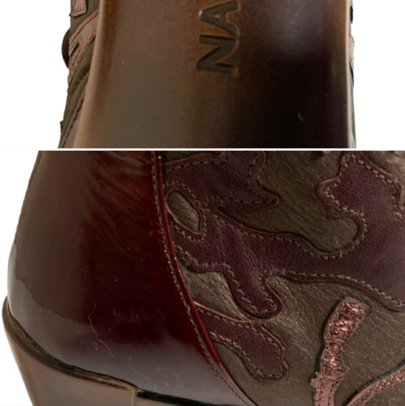 NAOT Baccio Genuine Leather Embellished Booties in Burgundy Sz 8 - Picture 5 of 5